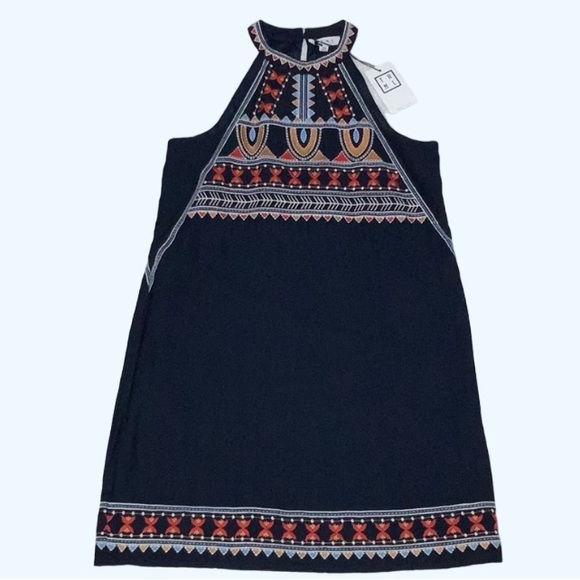 NWT THML - Navy Sleeveless Dress with Embroidery Detail - Picture 7 of 15